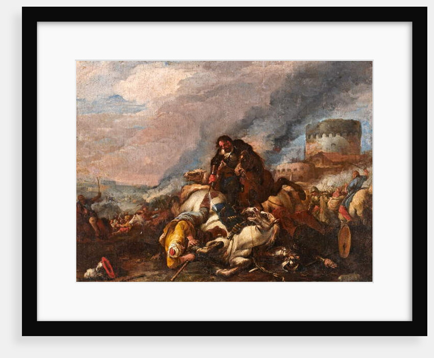Battle between Knights and Turks by Il Borgognone