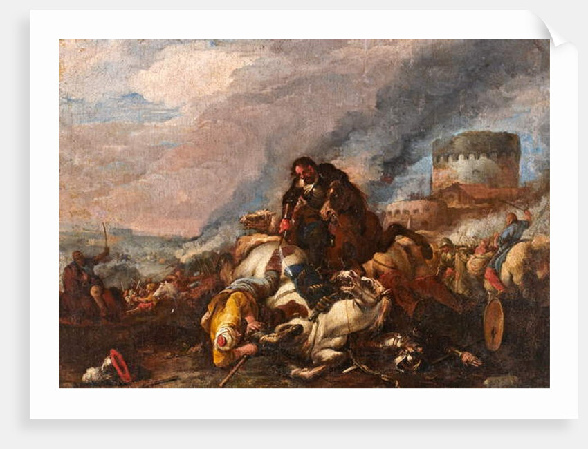 Battle between Knights and Turks by Il Borgognone