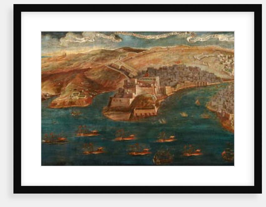 View of Fort Ricasoli, Castle St Angelo, L'Isola and the Cotonera Lines from Valletta, 1679 by Maltese School