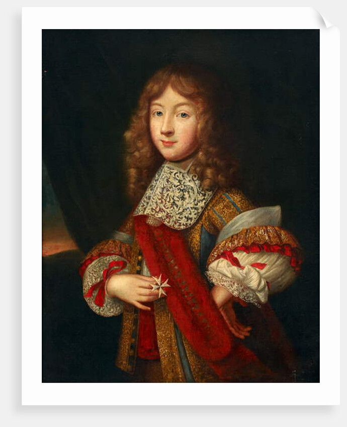 Portrait of a young knight holding insignia, c.1700 by Sebastien (school of) Bourdon