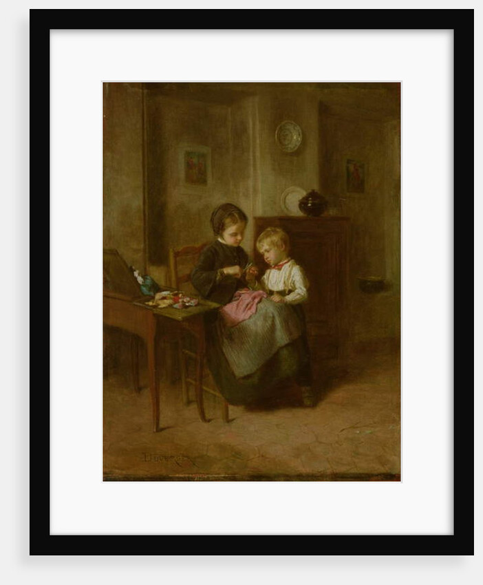 The Sewing Lesson by Theophile Emmanuel Duverger