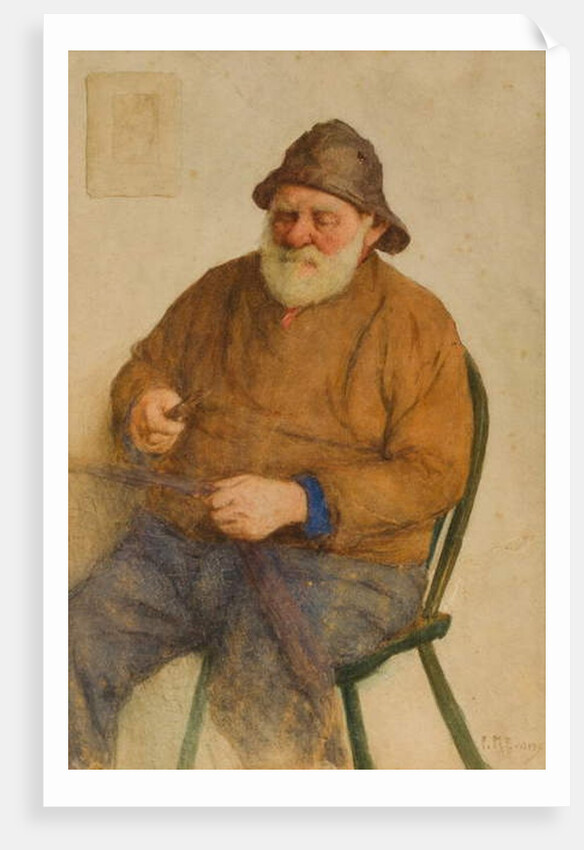 Fisherman Mending Nets by Frederick James McNamara Evans