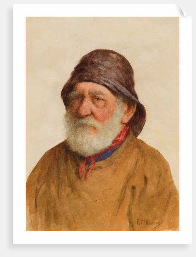 Old Fisherman by Frederick James McNamara Evans