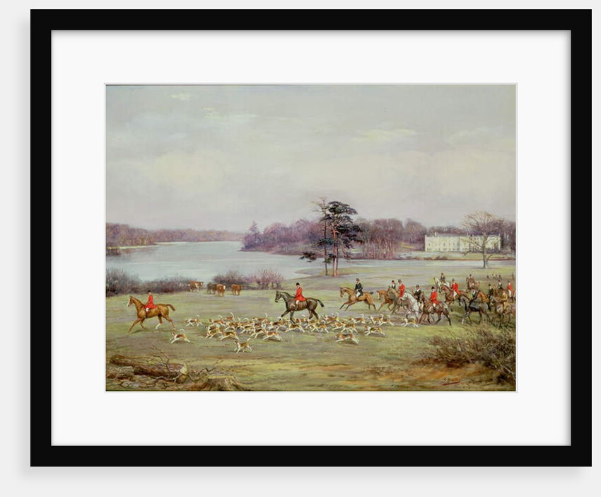 The South Cheshire Hunt in Combermere Park, 1904 by Godfrey Douglas Giles