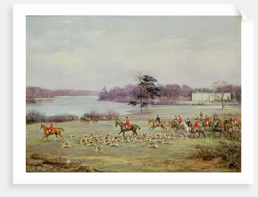 The South Cheshire Hunt in Combermere Park, 1904 by Godfrey Douglas Giles