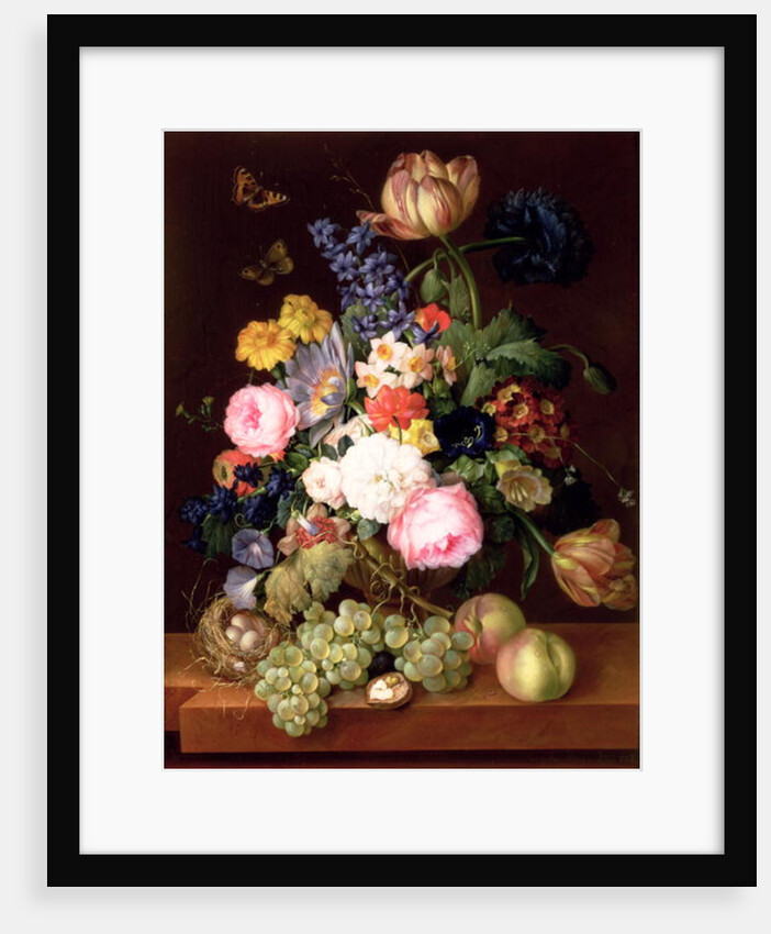 Flowers and fruit with a bird's nest on a Ledge, 1821 by Franz Xavier Petter