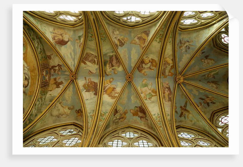 The Vaults of the Rayonnant Chapel of the Abbey with Renaissance paintings, 13th-16th century by Francesco Primaticcio