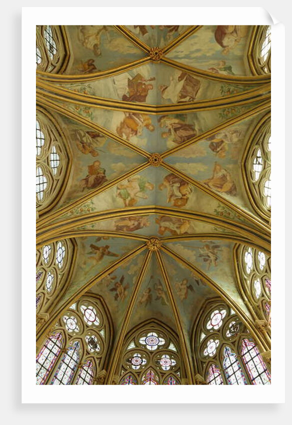 The Vaults of the Rayonnant Chapel of theAbbey with Renaissance paintings , 13th-16th century by Francesco Primaticcio