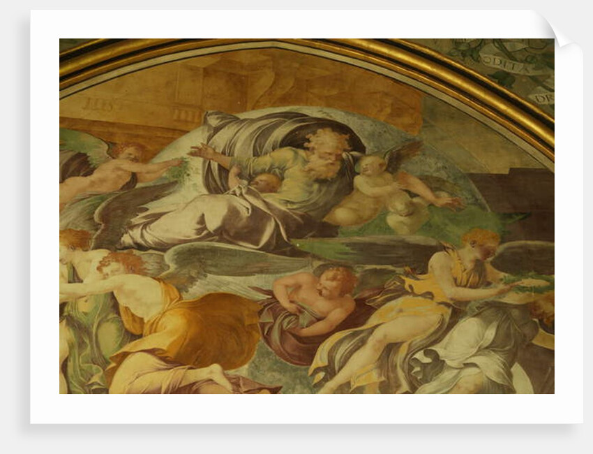 The West Wall of the Rayonnant chapel of the Abbey, detail above The Annunciation by Francesco Primaticcio