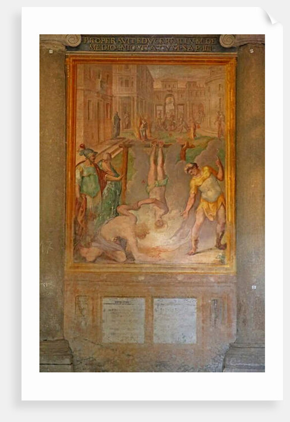 Martyrdom of a saint: burnt alive upside down by Cristoforo & Tempesta Antonio Roncalli