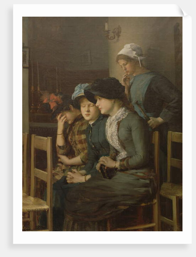 Young girls at church by Marie Mrs Dujardin-Beaumetz Petiet