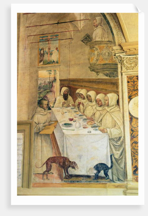 St. Benedict finds flour and feeds the monks by L. & Sodoma G. Signorelli
