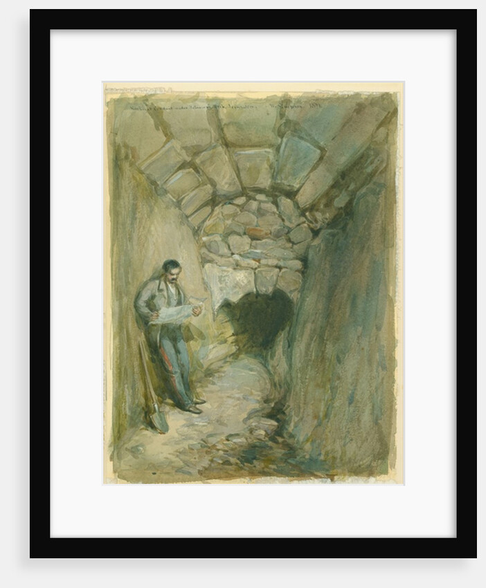 Rock-cut Conduit Under Robinson's Arch, Jerusalem, 1871 (w/c & pencil on paper by William 'Crimea' Simpson