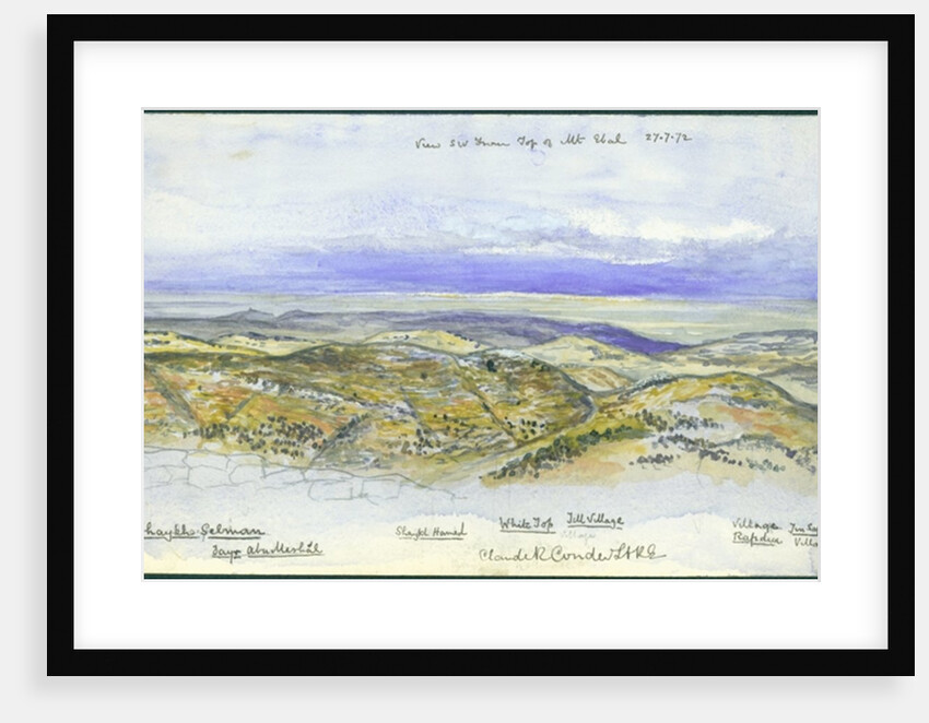 View from South West from the top of Mount Ebal, 1872 by Claude Conder