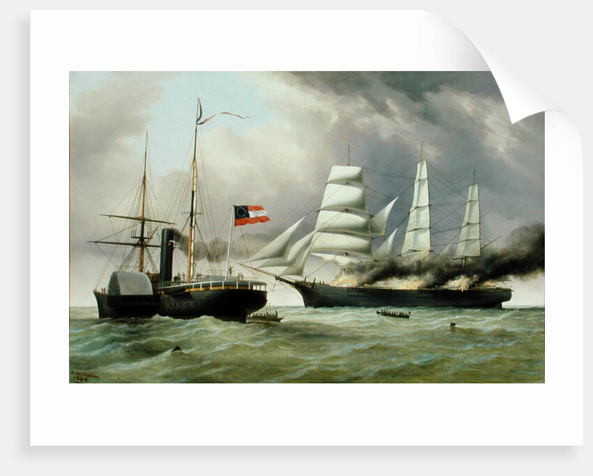 C.S.S. Nashville capturing and burning the English Merchantman 'Harvey Birch', 1864 by Duncan Mcfarlane