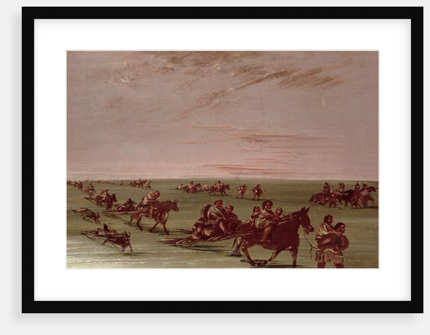 Red Indians using the Travois by George Catlin