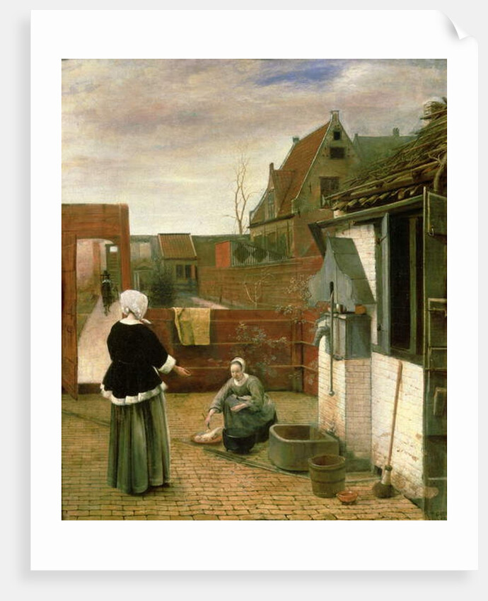 A Woman and a Maid in a Courtyard, c.1660-61 by Pieter de Hooch