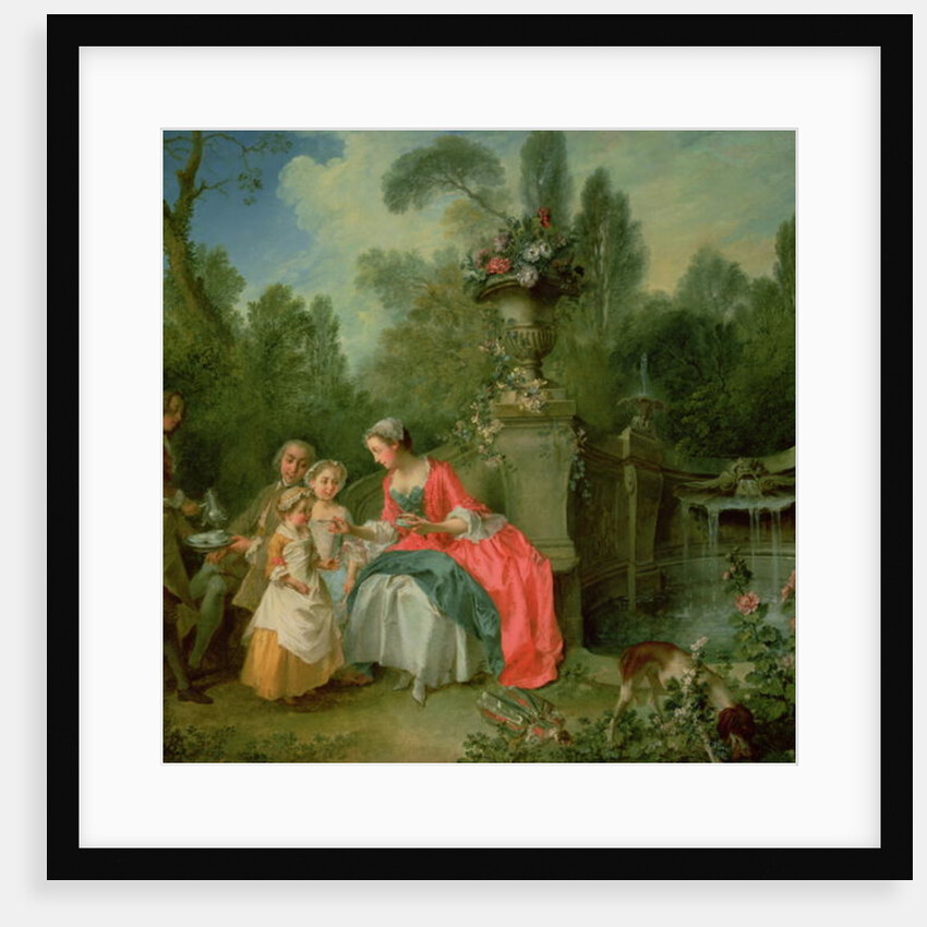 A lady and a gentleman in the Garden with two children c. 1742 by Nicolas Lancret