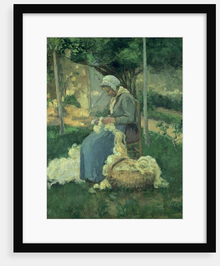 Female Peasant Carding Wool, 1875 by Camille Pissarro