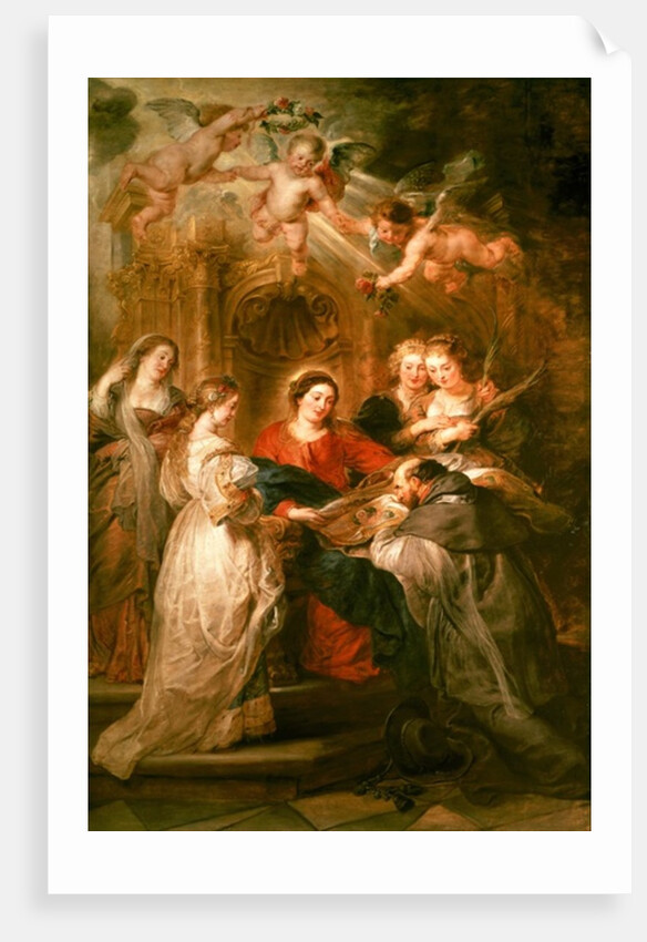 St. Ildefonso Altarpiece, central panel depicting the Virgin Mary Presenting a Liturgical Robe to St. Ildefonso, c.1630-32 by Peter Paul Rubens