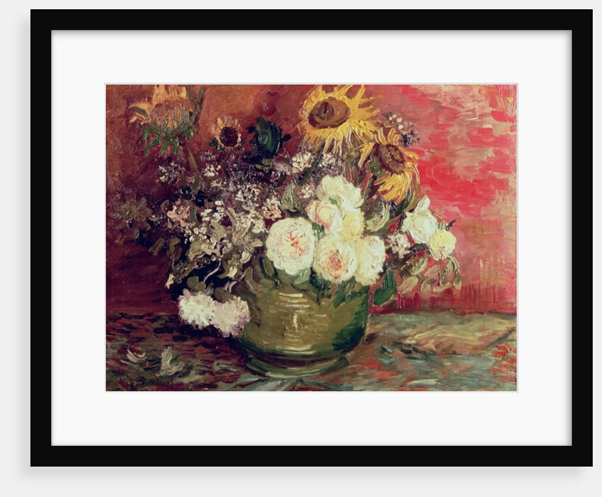 Sunflowers, Roses and other Flowers in a Bowl, 1886 by Vincent van Gogh