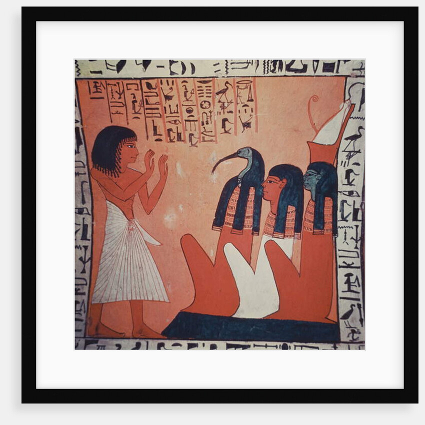 Tomb painting depicting the departed before Osiris, Isis, and Thoth by Egyptian 2nd Dynasty