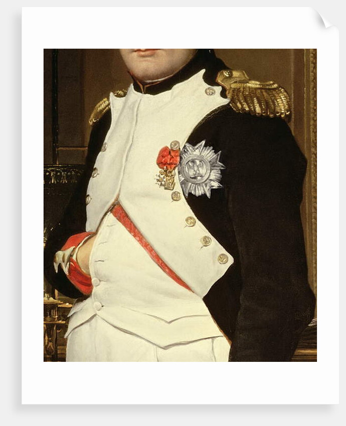 Detail of Napoleon Bonaparte in his Study, 1812 by Jacques Louis David