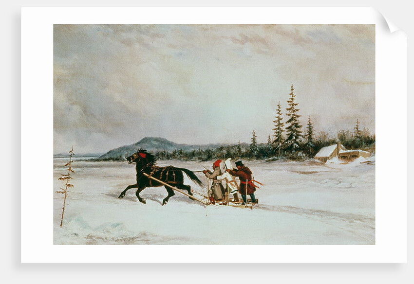 Habitants Sleighing, c.1855 by Cornelius Krieghoff