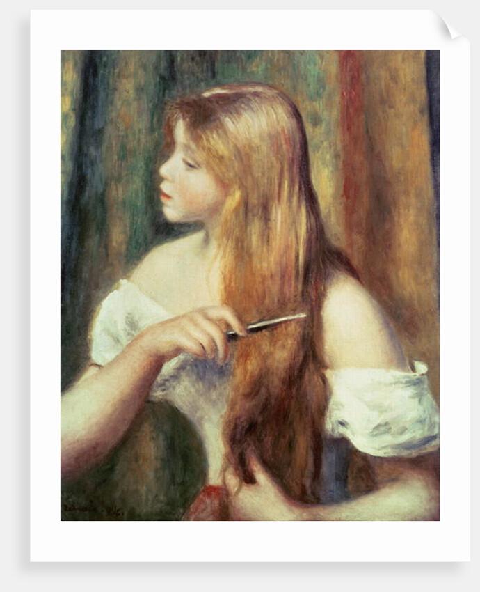 Blonde girl combing her hair, 1894 by Pierre Auguste Renoir