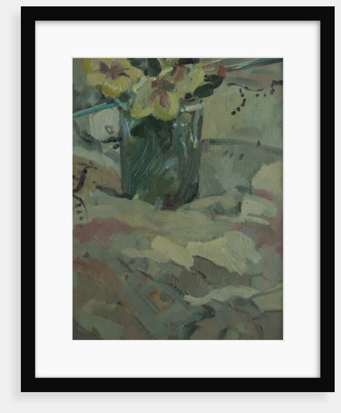 Yellow flowers in green pot, 2009 by Pat Maclaurin