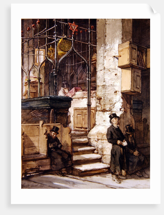 The Synagogue at Prague, 1868 by Guido Bach