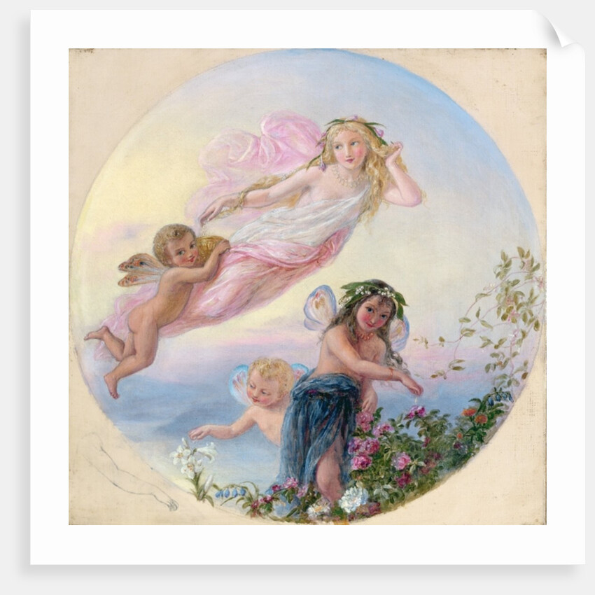 A Sylph and her Fairy Attendants Besprinkling the Early Morning Dew by Joseph Bouvier