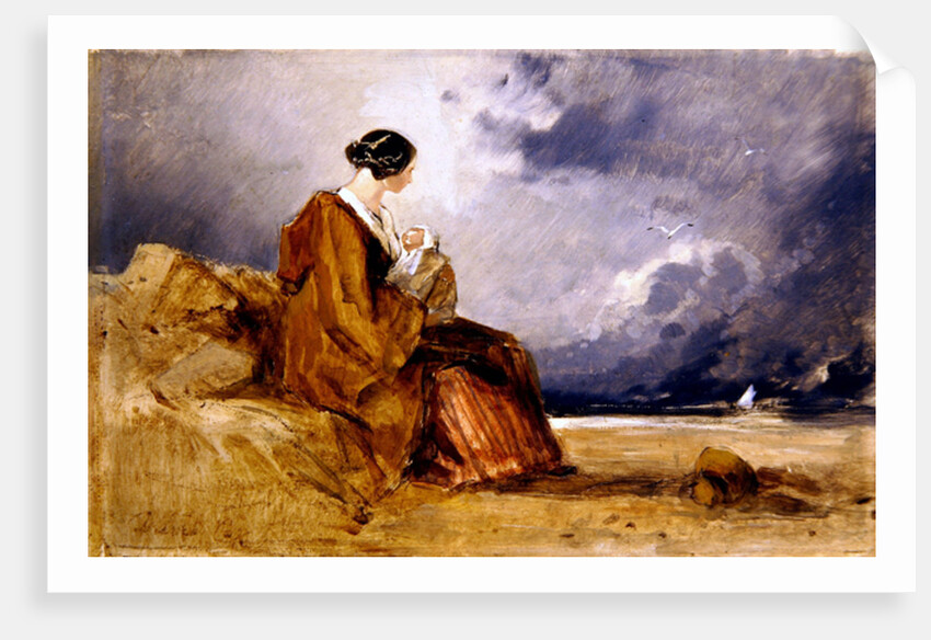 Mother and Child on a Beach by David Cox