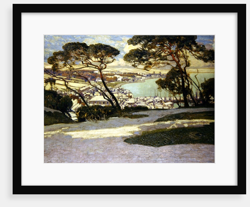 Newlyn, Penzance in the distance from Geoffrey Garnier's Garden by Alfred East