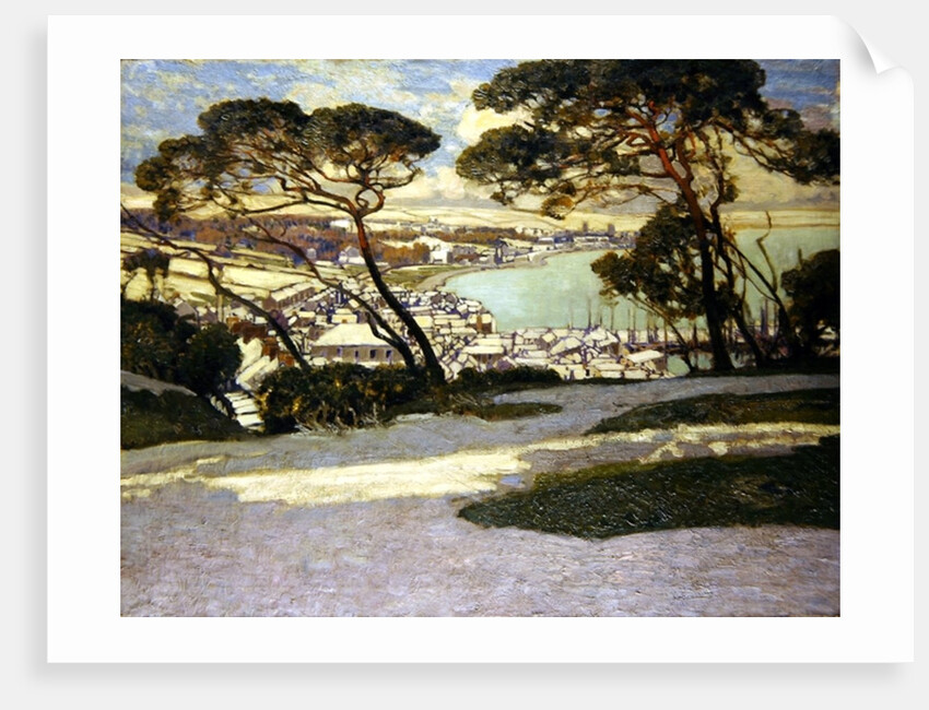 Newlyn, Penzance in the distance from Geoffrey Garnier's Garden by Alfred East