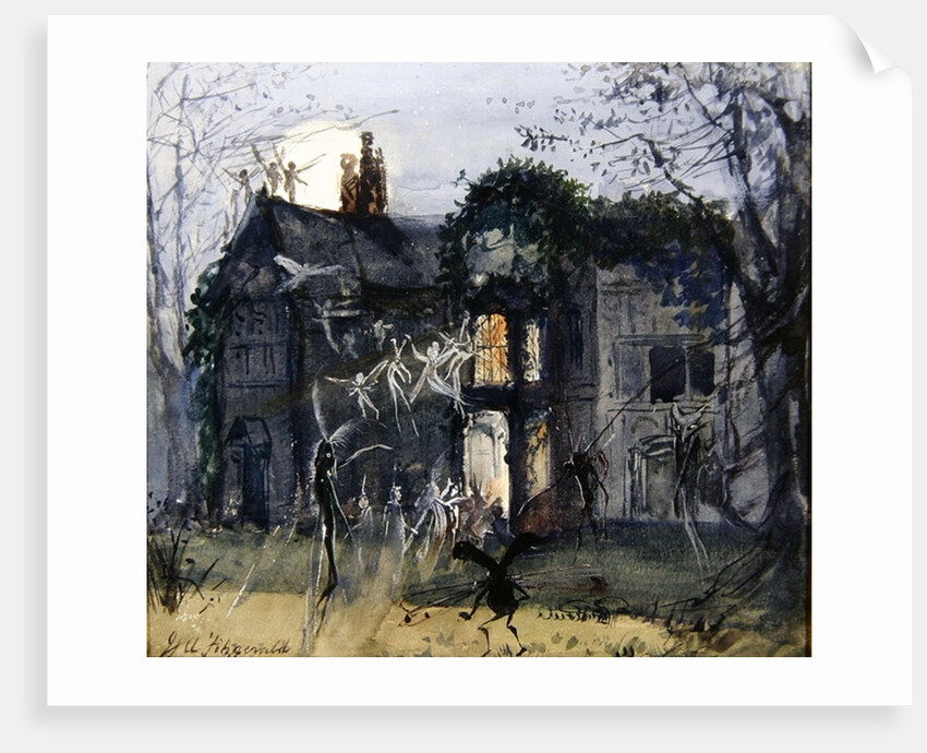 The Old Hall, Fairies by the Moonlight by John Anster Fitzgerald
