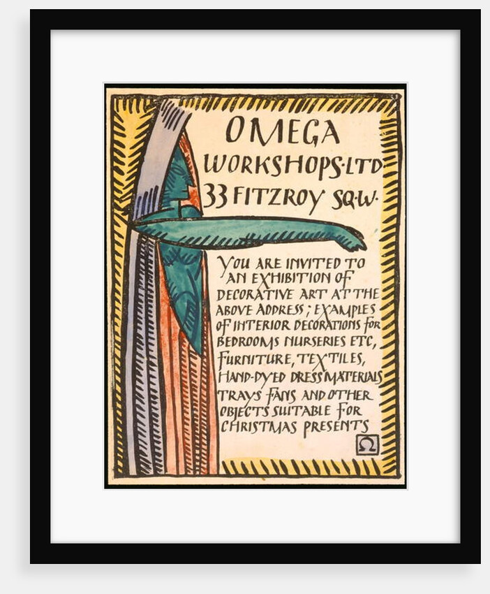 Invitation for the Omega Workshop by Roger Eliot Fry