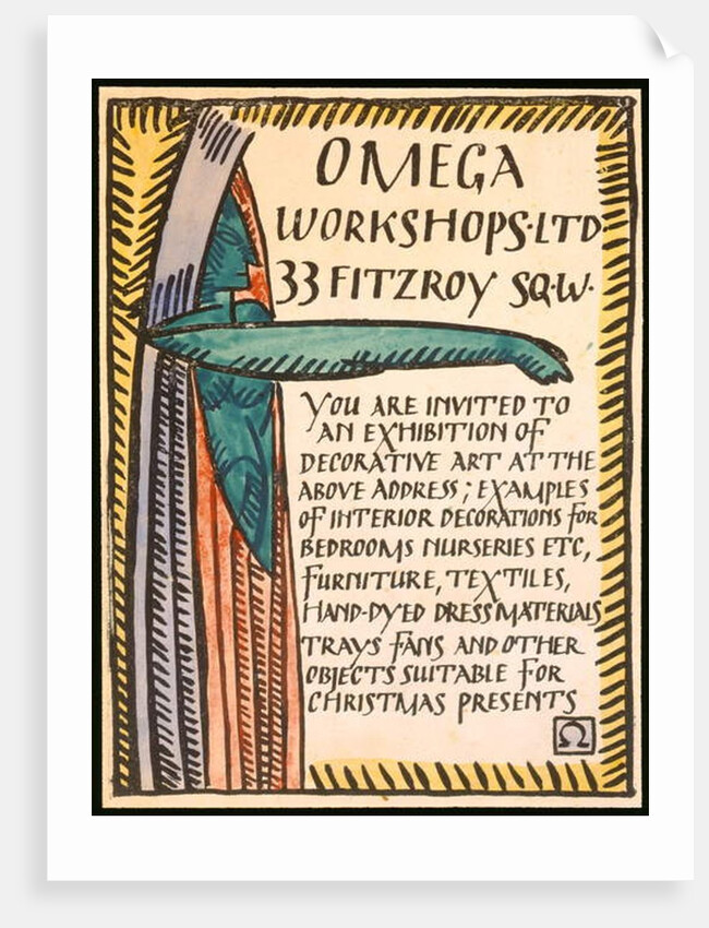 Invitation for the Omega Workshop by Roger Eliot Fry