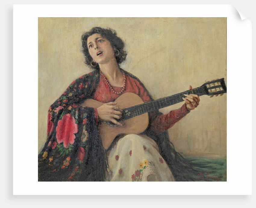Woman with Guitar by School Greek