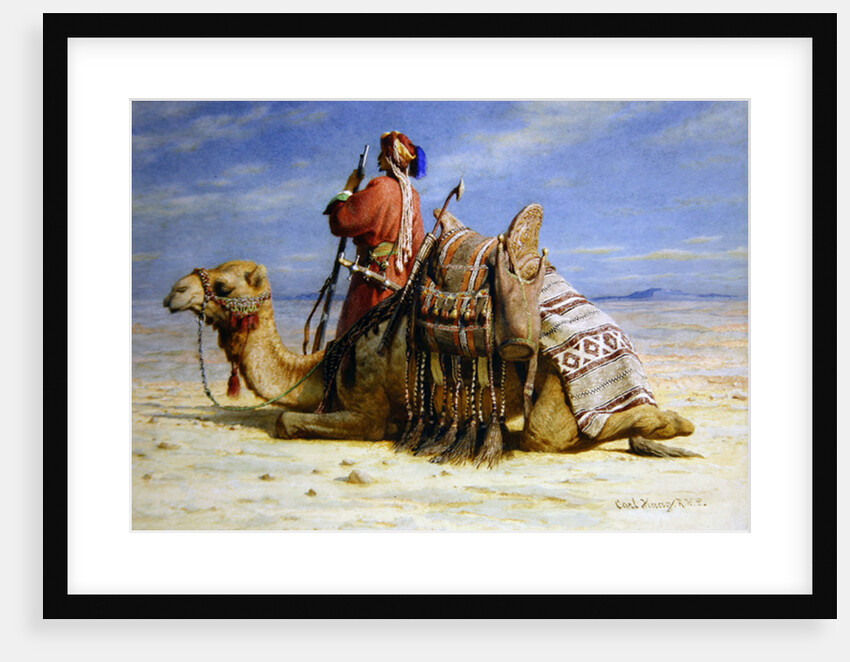 A Nomad and His Camel Resting in the Desert, 1874 by Carl Haag