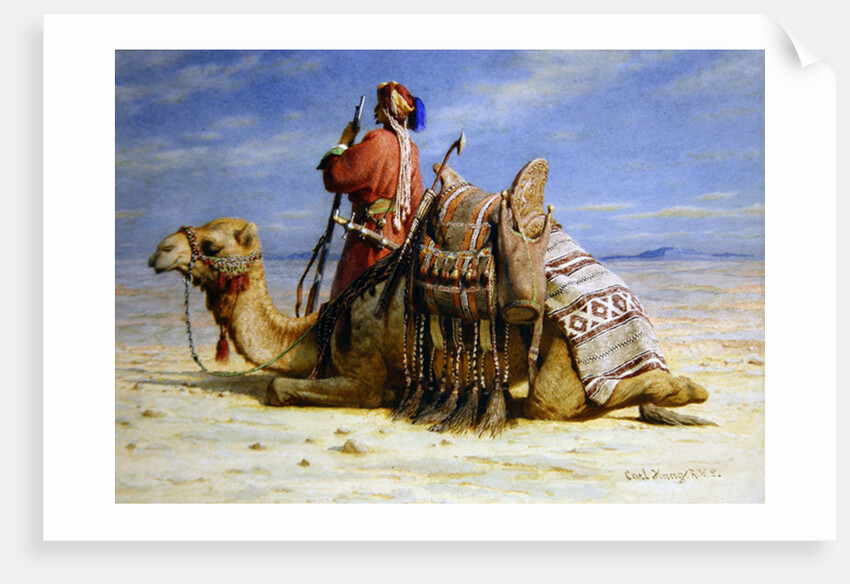 A Nomad and His Camel Resting in the Desert, 1874 by Carl Haag