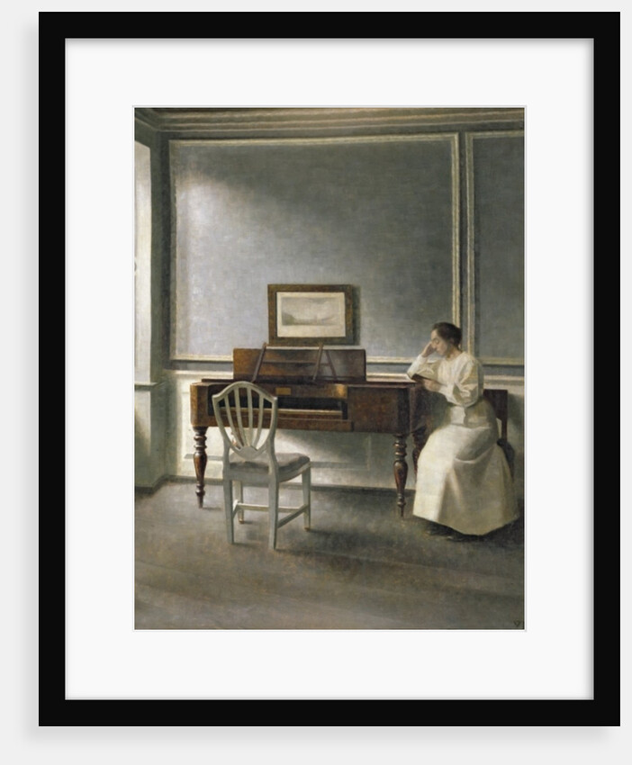 Woman Reading by a Piano, 1907 by Vilhelm Hammershoi