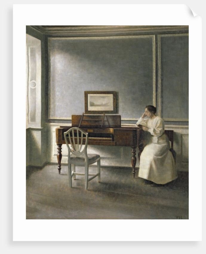 Woman Reading by a Piano, 1907 by Vilhelm Hammershoi