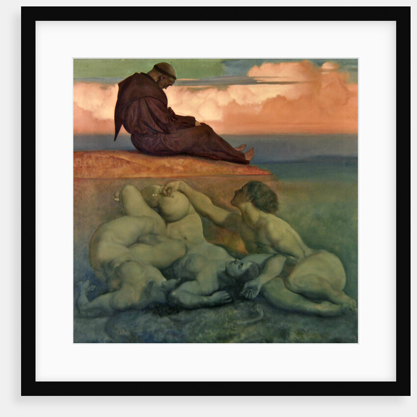 Monk and Nixies, 1921 by Rudolf Jettmar