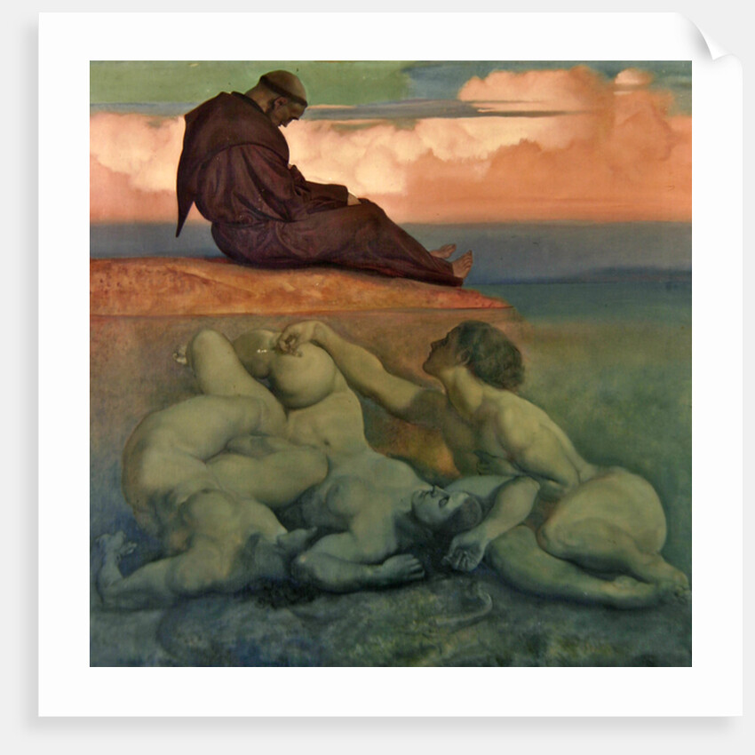 Monk and Nixies, 1921 by Rudolf Jettmar