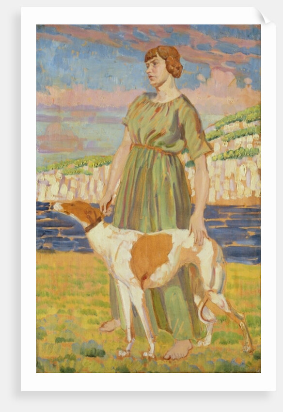 Portrait of Elizabeth Lipczinski with her dog Fanny, c.1911-12 by Derwent Lees