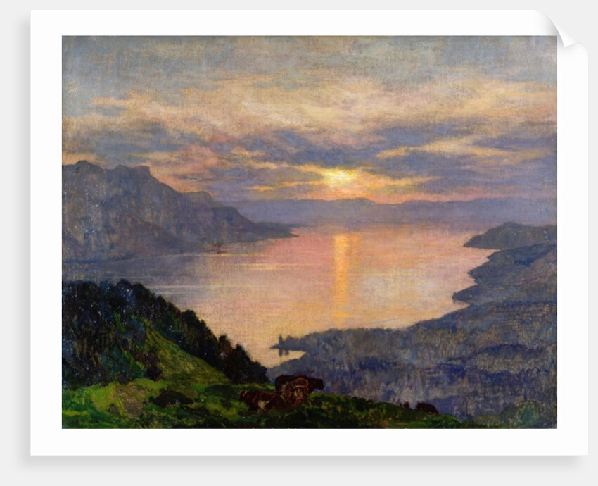 Sunset on Lake Geneva, 1907 by Marie Auguste Emile Rene Menard