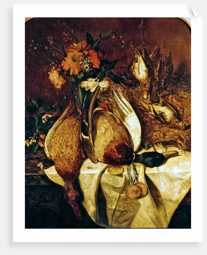 Still life with mallard, snipes and gold medals, c.1850 by Emily Stannard
