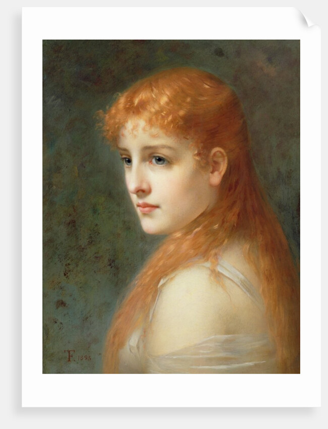 Young girl with red hair, 1895 by Franz Thone