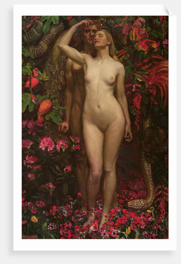Adam and Eve with the snake, 1877 by John Byam Liston Shaw